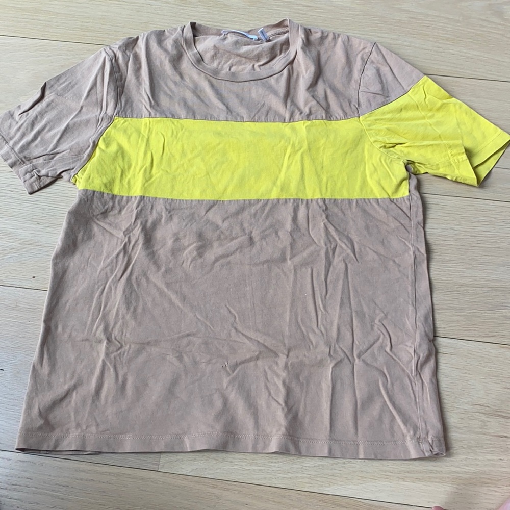 Helmut Lang Beige and Yellow T-Shirt